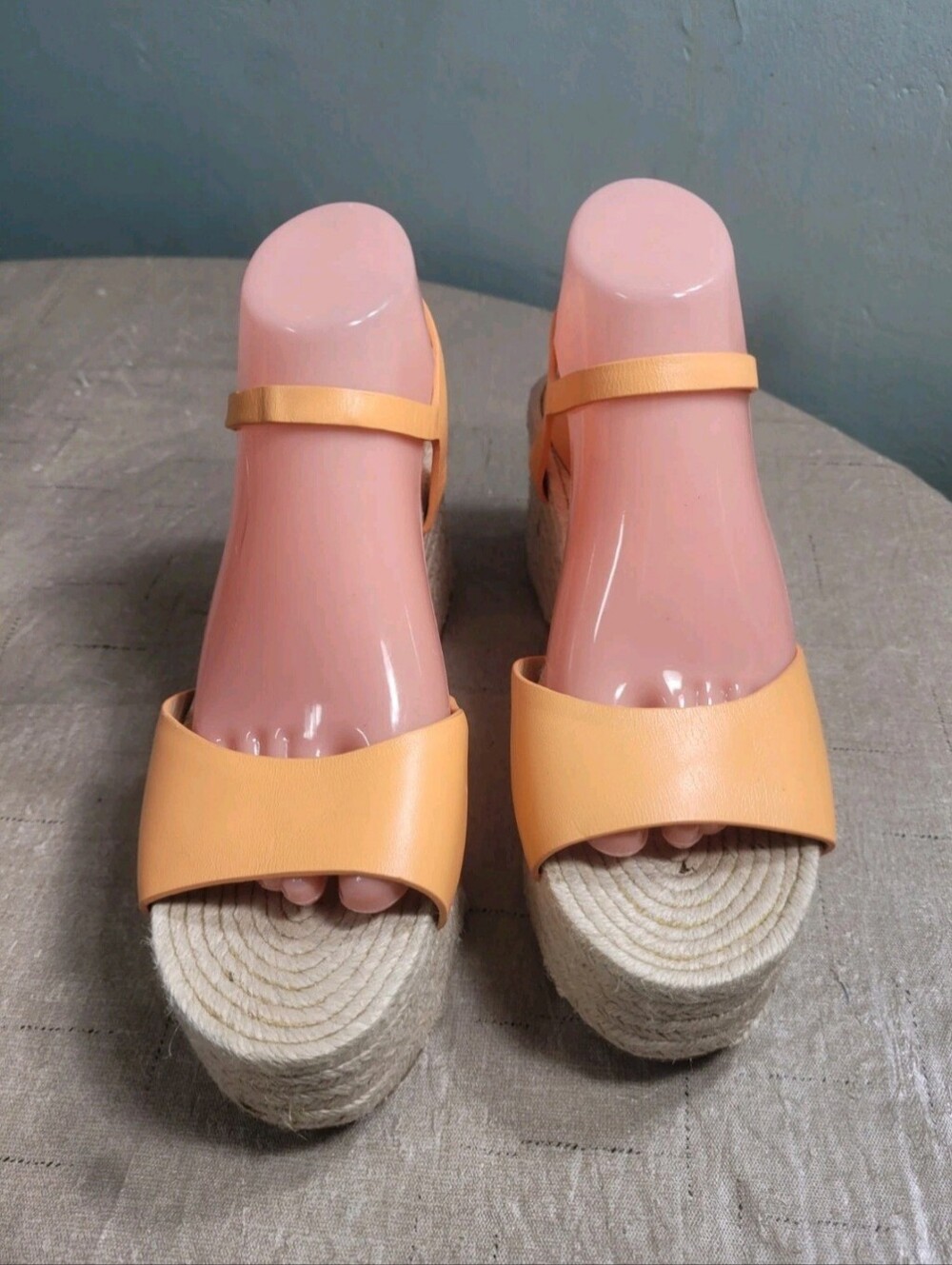 Antonio Melani Women's Size 7.5 M Espadrille Wedge Sandals Orange Peach 59 - Picture 10 of 12
